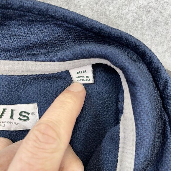 ORVIS Mens Medium M Bonded Mesh Fleece Full Zip Jacket Blue Gray Textured READ - Picture 4 of 10